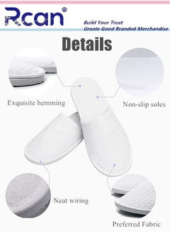 Rcan 5 Pairs Disposable Adult Guests Slippers, Closed Toe Bulk for Shoeless Home Multicolor Cotton Slipper for Indoor Hotel SPA Travel  - Image 4