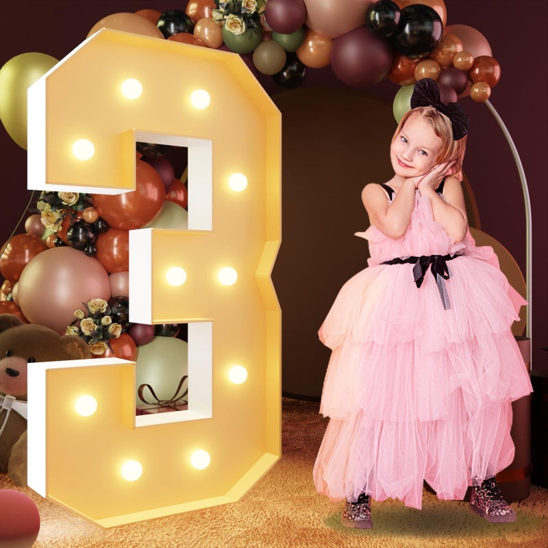imprsv 4FT Marquee Numbers Light Up Letters for 30th Birthday  Anniversary Parties PreCut Foam Board Kit