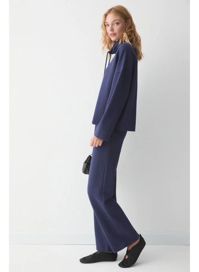 Ethiquet  VALIR Women's Organic Cotton Collar and Cord Navy Top-and-Bottom Set. for Women | Best Price UAE