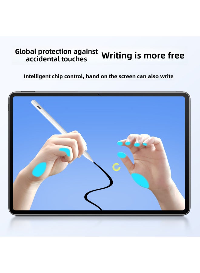 Loquat Active Capacitive Pen Is Suitable For Ipad Anti-wrong Touch Tilt Pressure Sensitive Pen Touch Touch Screen Bluetooth Power Display Stylus-Color:White-bluetooth Model To Prevent Accidental Touch  - Image 5