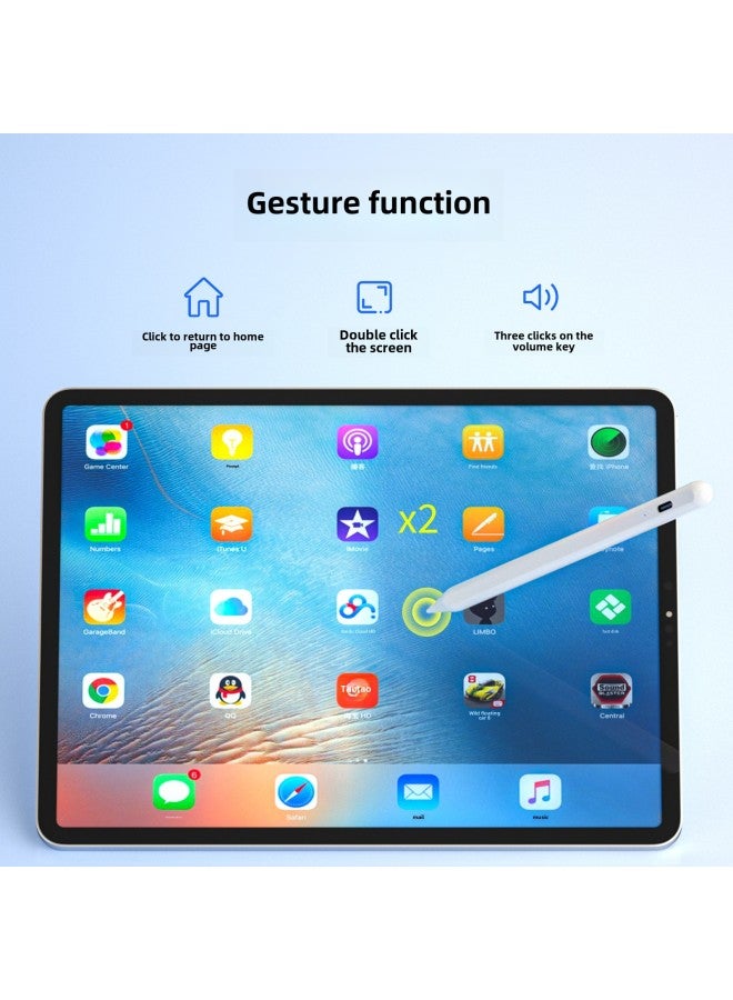 Loquat Active Capacitive Pen Is Suitable For Ipad Anti-wrong Touch Tilt Pressure Sensitive Pen Touch Touch Screen Bluetooth Power Display Stylus-Color:White-bluetooth Model To Prevent Accidental Touch  - Image 4