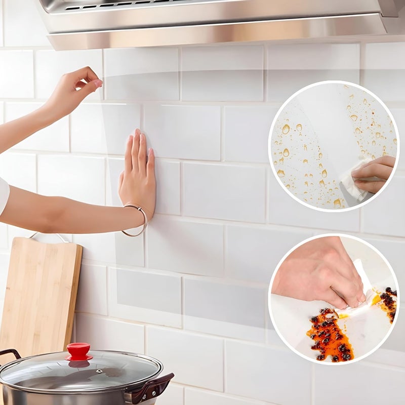 WallflyIndia Solid Clear Laminating Roll 24 X 100 Inch Clear Transparent Oil Proof Waterproof Vinyl Roll Self Sealing No Heat Laminate Sheets SelfAdhesive Stickers For Cupboard Furniture Doors  - Image 4