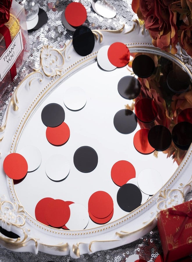Weven Red Black Silver Table Confetti Party Decorations Metallic Circle Dot Confetti, 1.2 Inch, 300pcs - Image 4