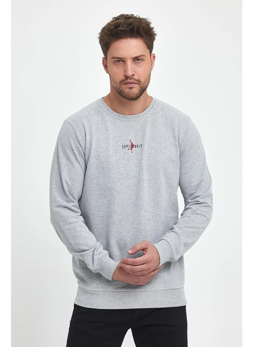 mmetalic Gray Men's Supermagic Chest Basic Sweatshirt