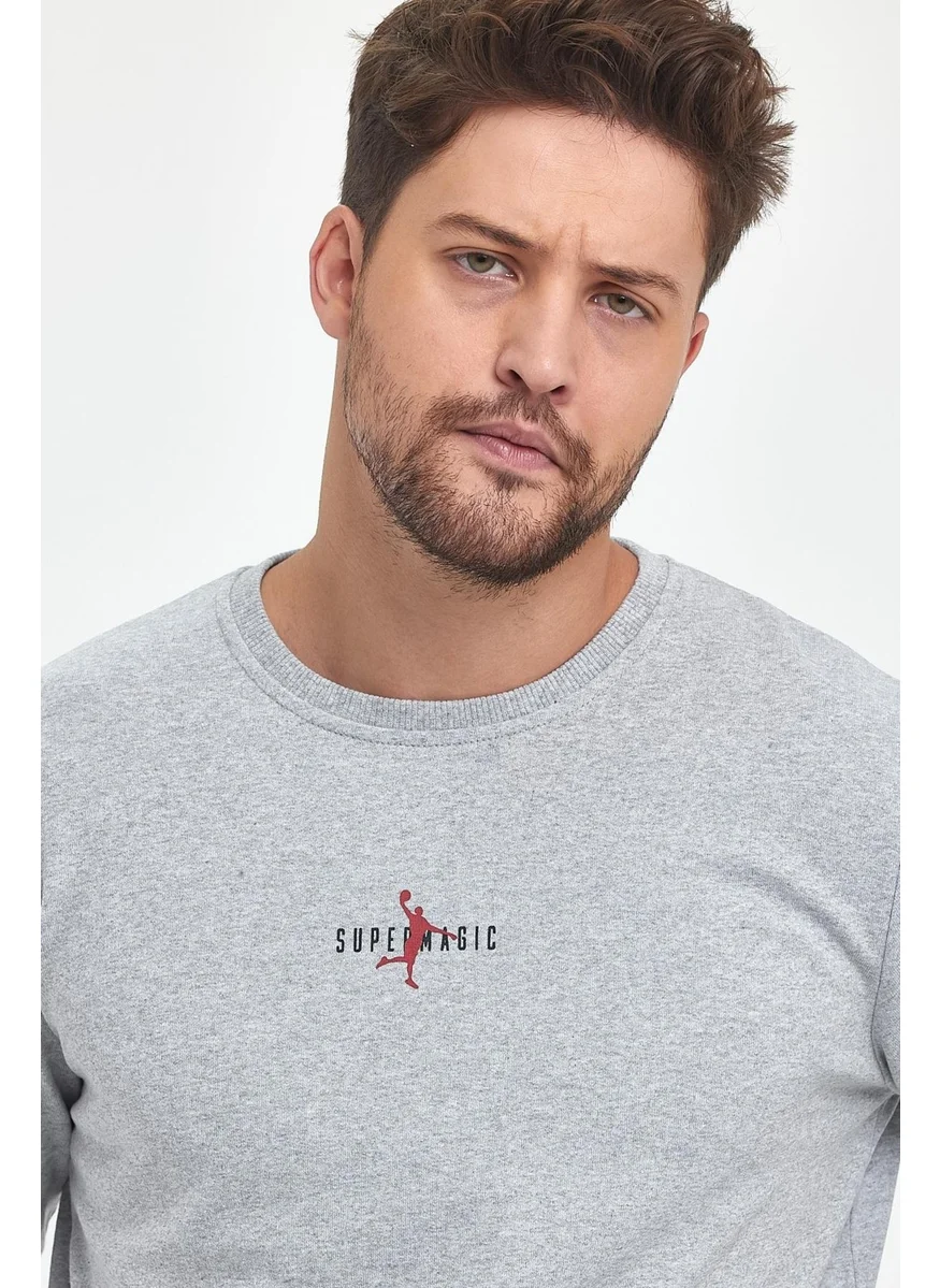 mmetalic Gray Men's Supermagic Chest Basic Sweatshirt