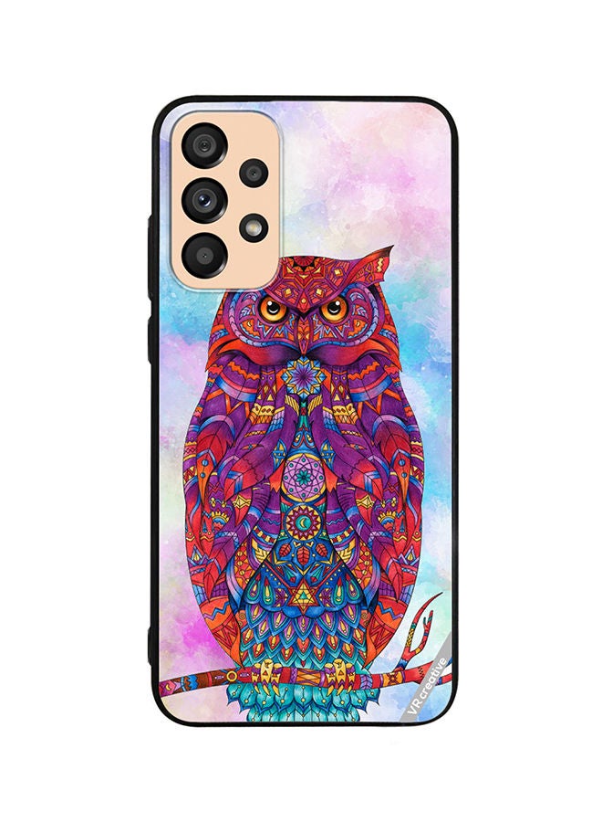 VR CREATIVE Protective Case Cover For Samsung Galaxy A23 Elegant Artistic Owl Design Multicolour - Image 1