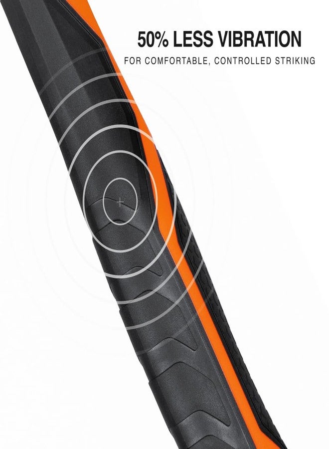 كلاين تولز مطرقة تأطير Klein Tools H81022 مضادة للاهتزاز ذات وجه مطحون بمخلب مستقيم، فولاذ مطروق 22 أونصة، وبادئ مسمار مغناطيسي ووجه ضربة مربع كبير جدًا - Image 2