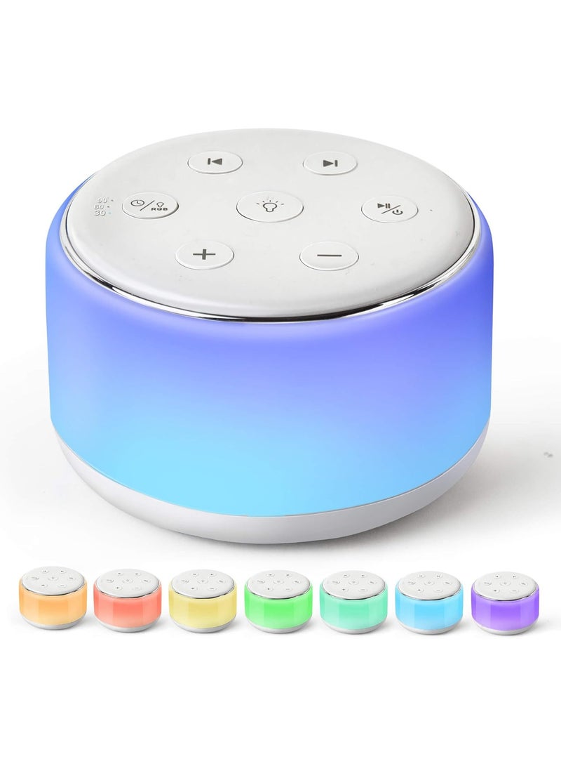 White Noise Sound Machine Baby for Sleeping with Night Light – 34 Soothing Sounds, Rechargeable White Noise Machine for Baby Kids Adults Sleep, Portable Lullaby Machine Baby Soother - Image 1