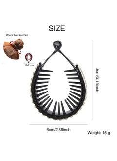 Lawie 4 Pack Very Big Rhinestone Gem Jeweled Glitter Sparkly Plastic Banana Round Hair Clips Jaw Claws Barrettes Grips Clamps Ponytail Bun Chignon Twist Holder Hair Up Fancy Accessories For Women Girl  - Image 4