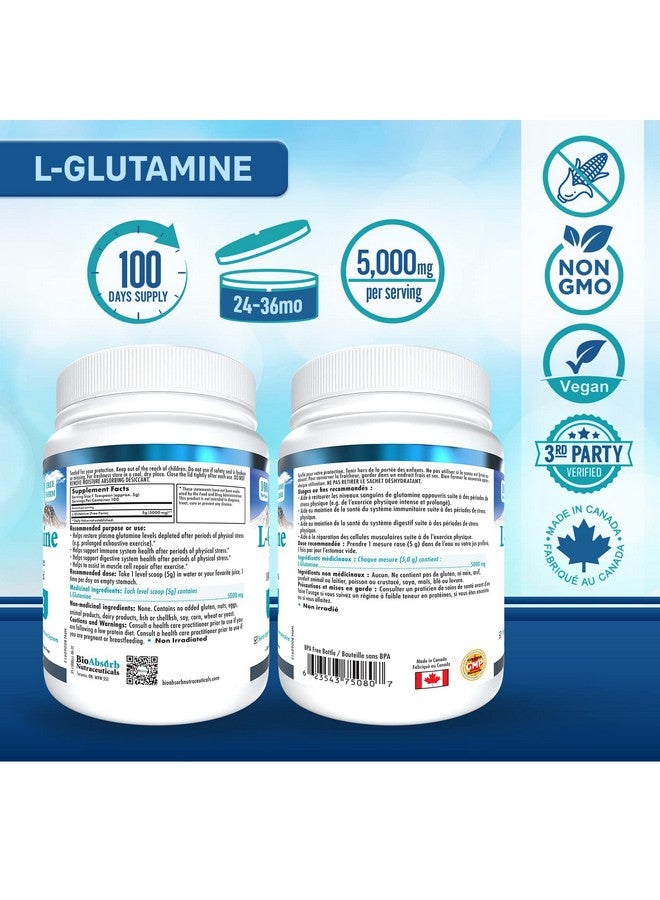 Bio Absorb Nutraceuticals Bio Absorb L-Glutamine Powder, Corn-Free, Non-GMO, 100-Day Supply, Vegan L Glutamine for Gut Health & Post Workout (500 g)  - Image 2