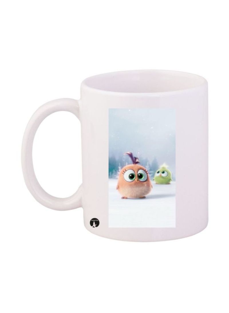 RKN Birds Printed Mug White/Pink/Green Standard Size