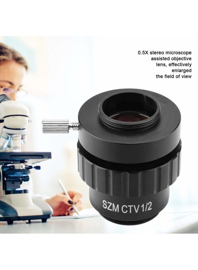 Pomya 0.5X C-Mount Objective Lens 1/2 CTV Adapter for SZM Video Digital Camera Trinocular Stereo Microscope, Comes with 1-1/8 - Image 3