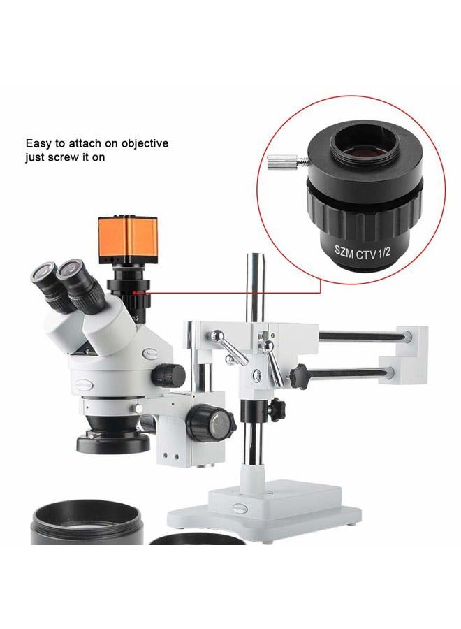 Pomya 0.5X C-Mount Objective Lens 1/2 CTV Adapter for SZM Video Digital Camera Trinocular Stereo Microscope, Comes with 1-1/8 - Image 4