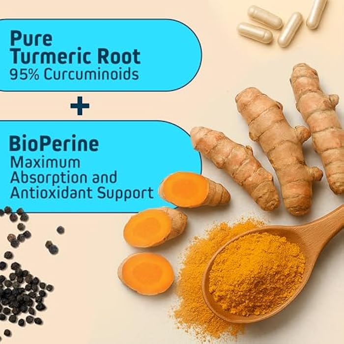 Herbtonics Multi Collagen + Turmeric Complex – Hydrolyzed Multi-Collagen (Types I, II, III, V, X) Capsules with 95% Curcuminoids & BioPerine – Supports Skin, Hair & Gut Health – 90 Capsules. - Image 5
