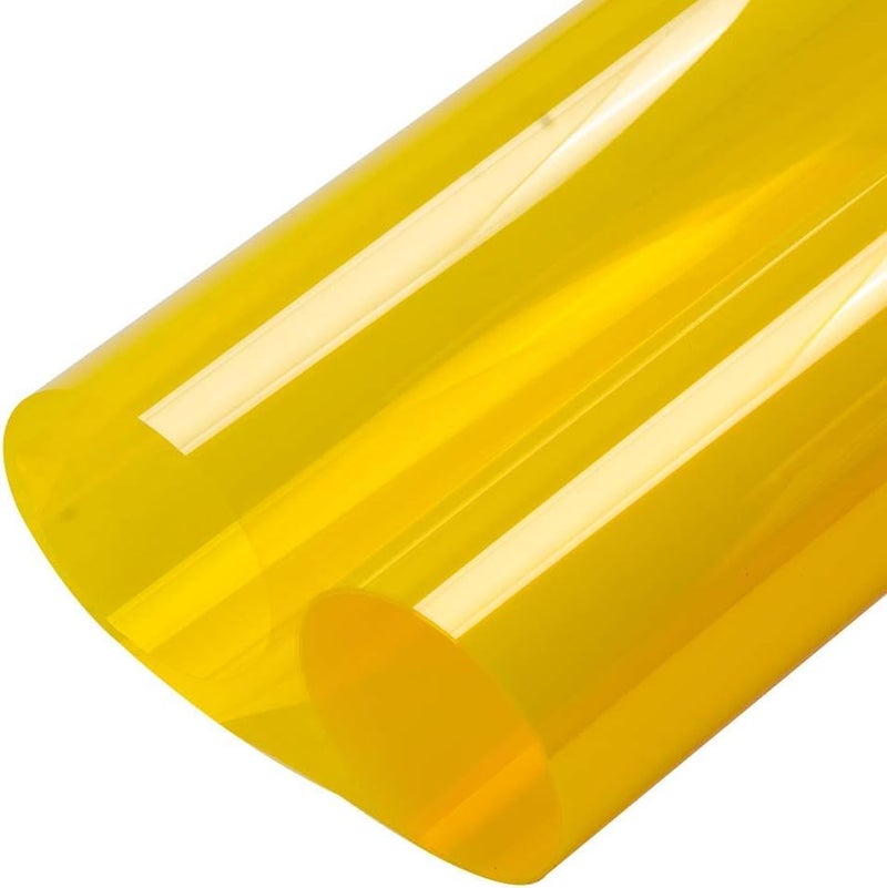 HOMSUN Colored Window Film Clear Decorative Glass Tint Sun Blocking Heat Control Self Adhesive Window Tint (12 X 48 Inch, Yellow) - Image 1