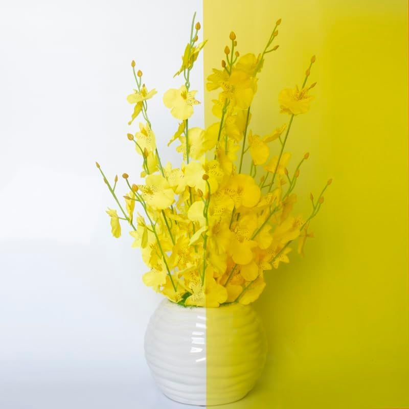 HOMSUN Colored Window Film Clear Decorative Glass Tint Sun Blocking Heat Control Self Adhesive Window Tint (12 X 48 Inch, Yellow) - Image 4
