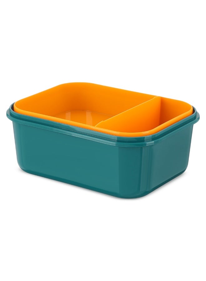 M Design Lunch Box, 1.6 litre, Plastic - Teal with Orange - Image 3