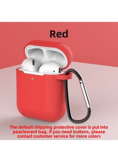 Protective Silicone Soft Case For Airpods Pro 2345 Bluetooth Earphones Anti-fall Shockproof Cover Digital Computer Accessories-Color:Red-Applicable Model:Airpods 4th Generation Thickened Model  With