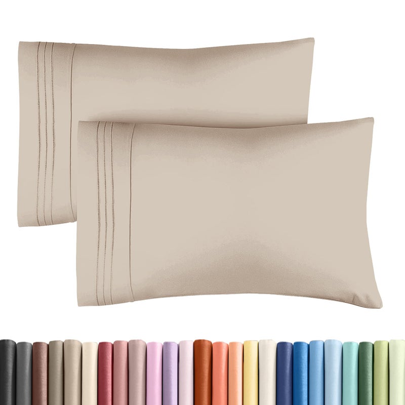 CGK Unlimited King Pillow Cases Set of 2  Ultra Soft Hotel Quality Pillowcase Covers  Luxury Comfy Cozy Bedding for Women Men Kids  Teens  Machine Washable Pillow Protectors  2 Pieces Set  King Size Wheat 