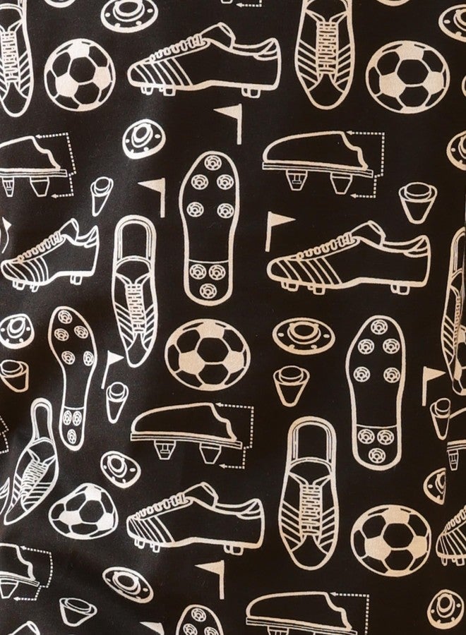 انثريلو طقم صيفي من تيشيرت وشورت مع حذاء كرة قدم من أنثريلو - أسود - Image 2