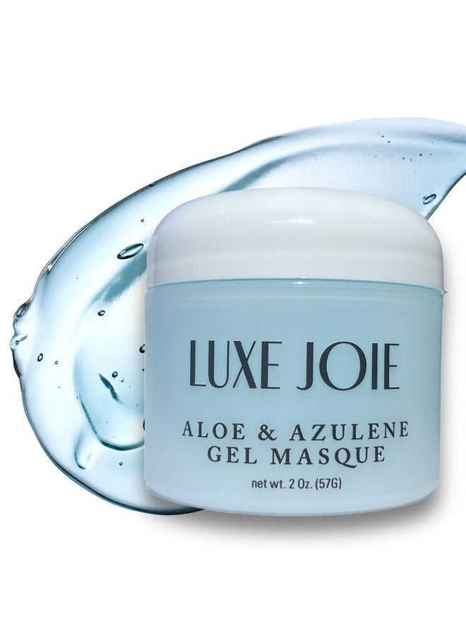 LuxeJoie - Aloe & Azulene Gel Masque Hydrating & Soothing Facial Mask Hyaluronic Acid Lavender Green Tea Men Womens - Image 1