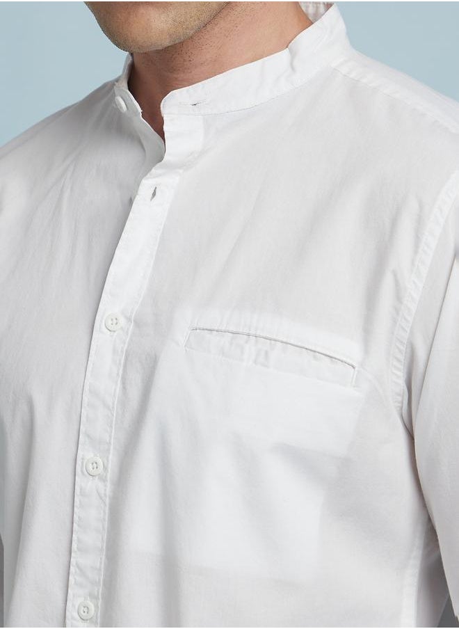 Dennis Lingo - Men's White Slim Fit Casual Spread Shirt - Image 1