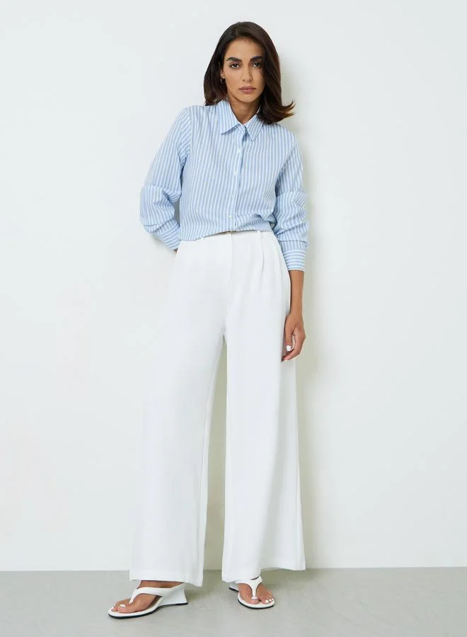 Take Two Regular Fit Blue Striped Long-Sleeve Shirt