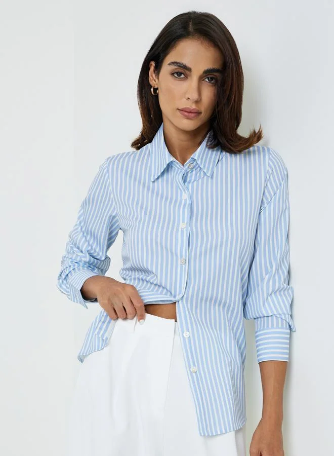 Take Two Regular Fit Blue Striped Long-Sleeve Shirt