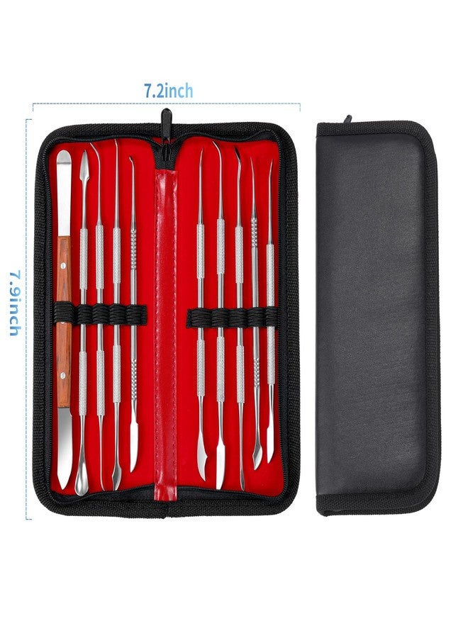 Annhua 10 PCS Wax Carving Tools Dental Waxing Instruments with Case, Stainless Steel Wax Carvers Set - Metal Clay Sculpting Pottery Sculpture Tools - Double Ended DIY Waxing Modeling Kits - Image 2
