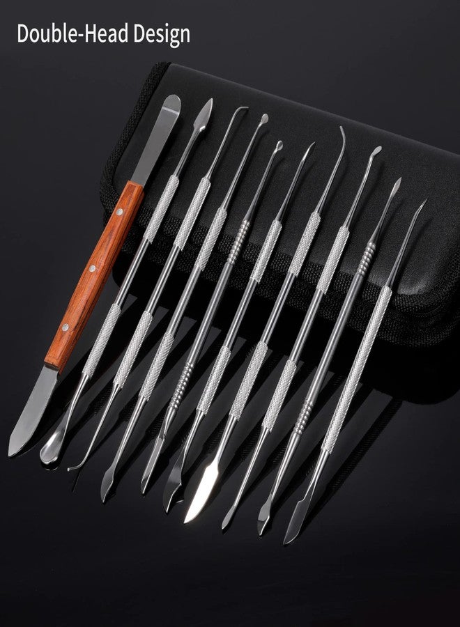 Annhua 10 PCS Wax Carving Tools Dental Waxing Instruments with Case, Stainless Steel Wax Carvers Set - Metal Clay Sculpting Pottery Sculpture Tools - Double Ended DIY Waxing Modeling Kits - Image 5