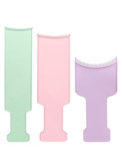 BinaryABC BinaryABC Flat Top Balayage Board Comb Paddle Highlighting Color Board 3Pcs Assorted Color 