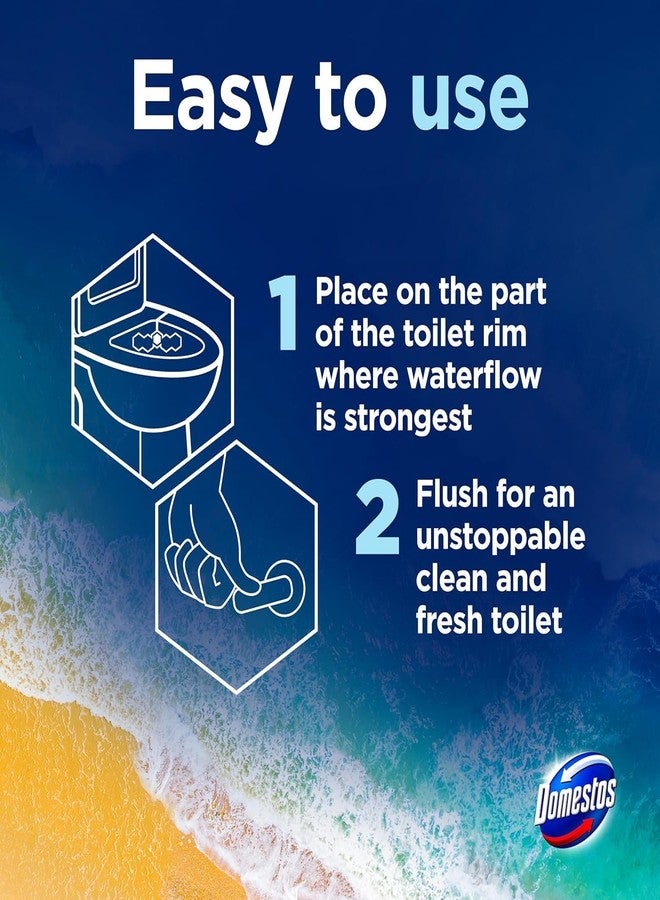 Domestos Power 5 Ocean Toilet Rim Blocks 2x 50 g toilet freshener with a long-lasting fragrance clean and freshen for up to 300 flushes - Image 2
