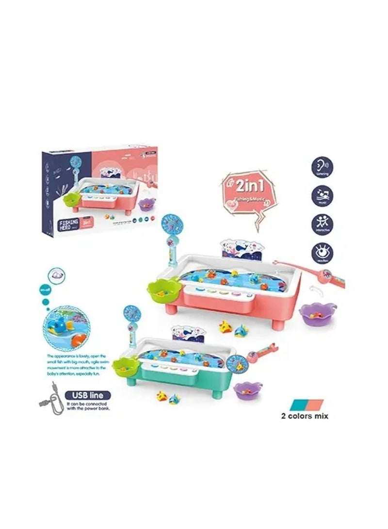 Fishing Tabletop Water Fishing Game with Hook - Fun Educational Game for All Ages with Colorful Pieces - Image 3