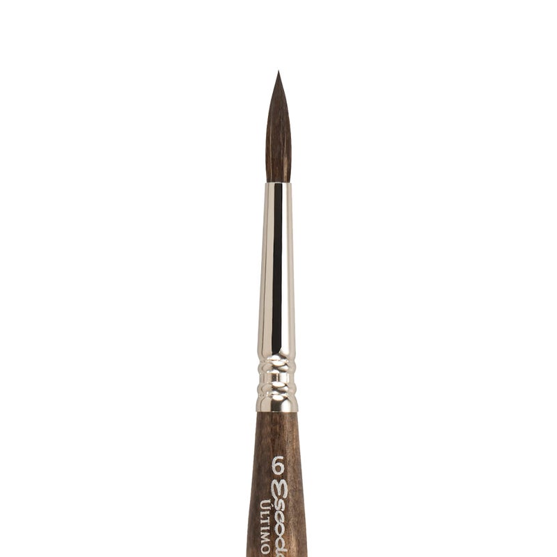 Escoda Ultimo Series 1526 Artist Watercolor and Acrylic Paint Brush, Synthetic Squirrel, Travel Round, Size 6 - Image 2