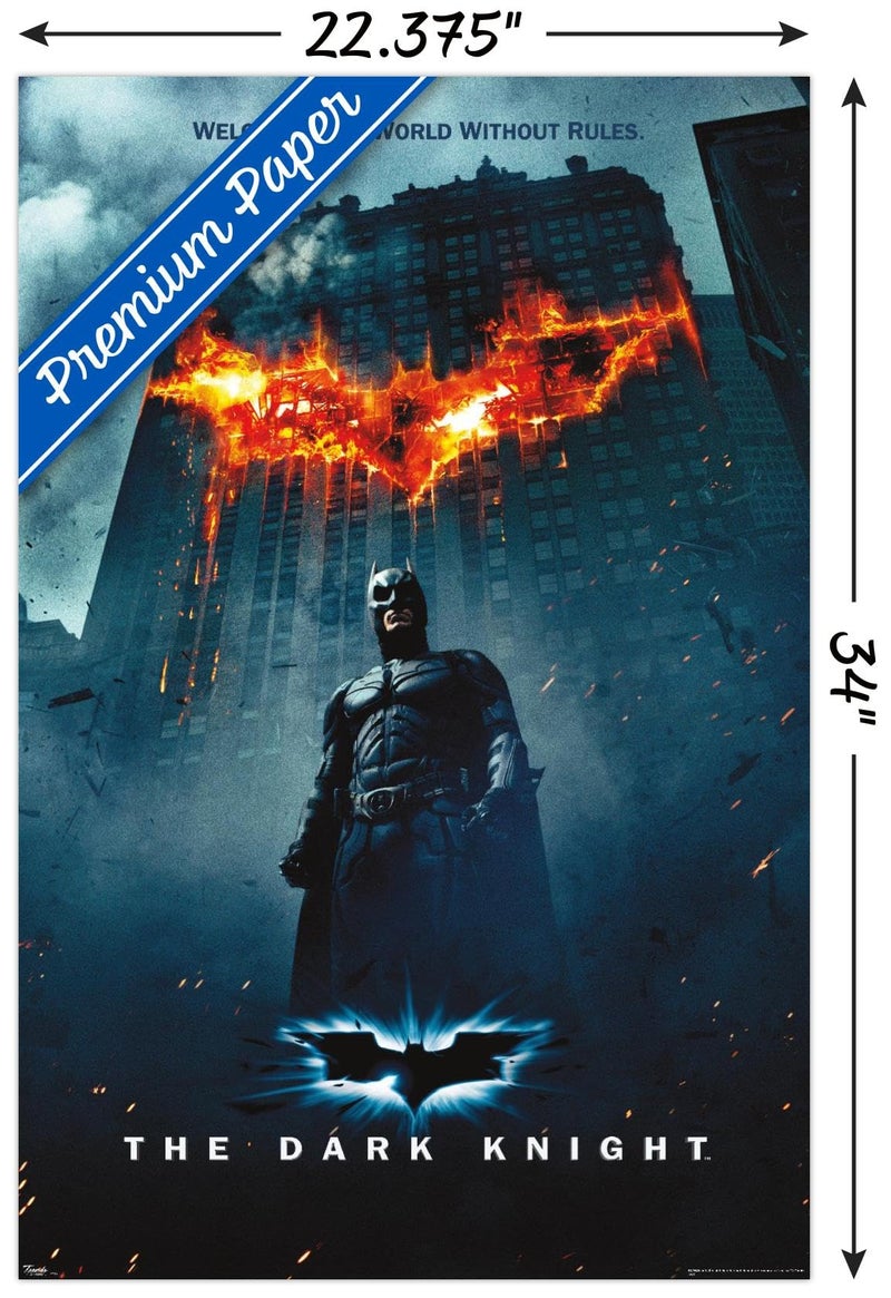 Trends International DC Comics Movie - The Dark Knight - Batman Logo on Fire One Sheet Wall Poster, 22.375" x 34", Premium Unframed Version - Image 3
