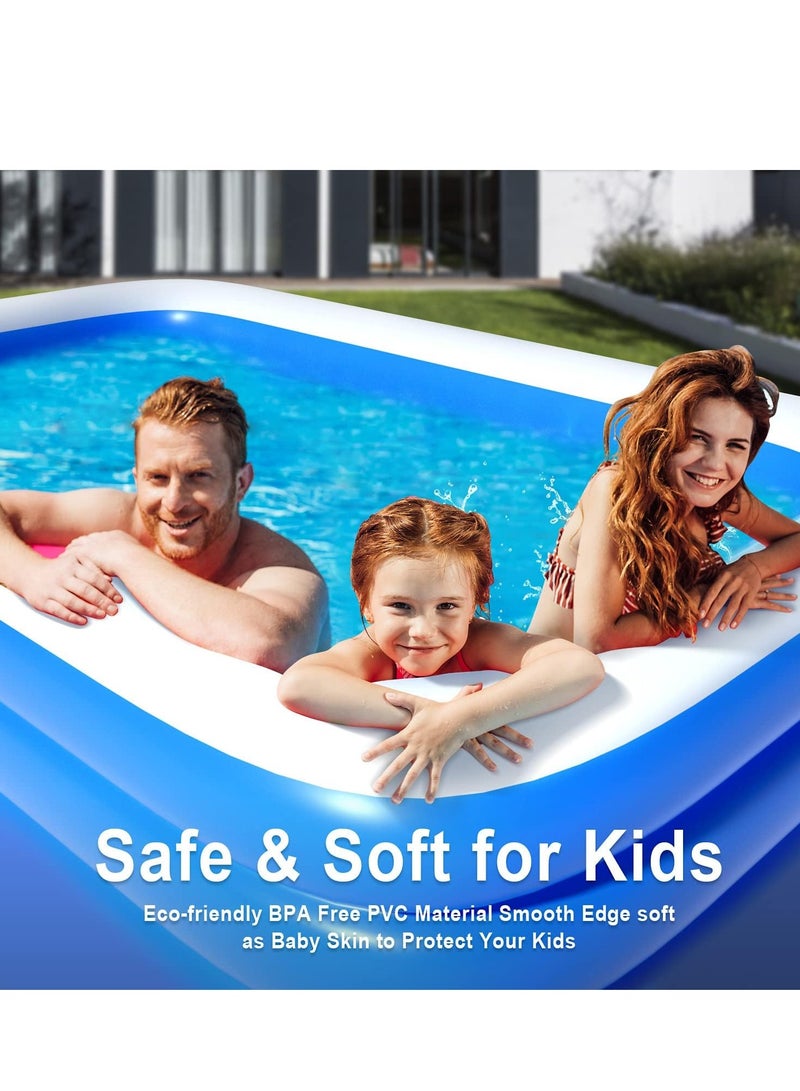 TMOHRA Inflatable Swimming Pool for Kids and Adults, 260 x 160 x 60cm Thickened Blow Up Family Swimming Kiddie Pool for Garden, Backyard, Family Summer Water Party - Image 2