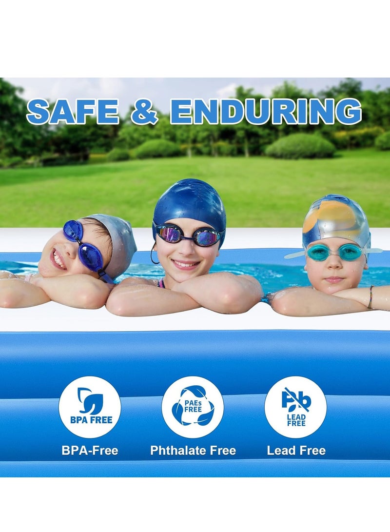 TMOHRA Inflatable Swimming Pool for Kids and Adults, 260 x 160 x 60cm Thickened Blow Up Family Swimming Kiddie Pool for Garden, Backyard, Family Summer Water Party - Image 3