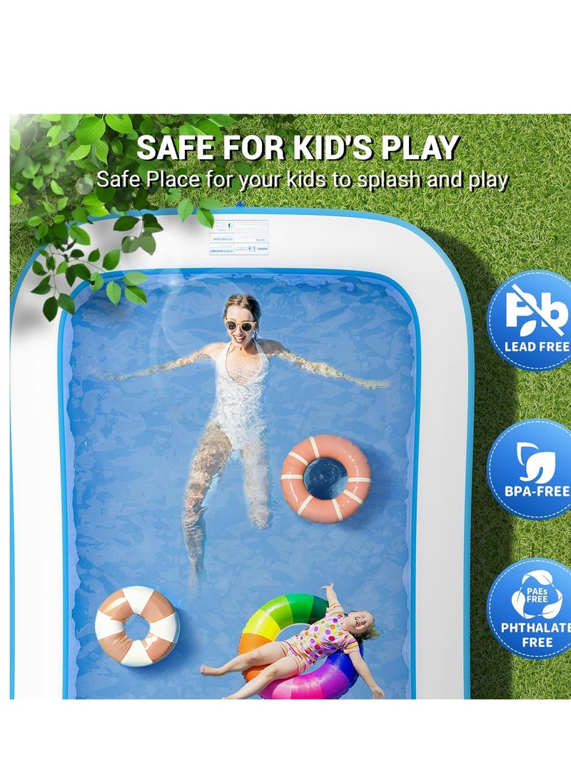 TMOHRA Inflatable Swimming Pool for Kids and Adults, 260 x 160 x 60cm Thickened Blow Up Family Swimming Kiddie Pool for Garden, Backyard, Family Summer Water Party - Image 5