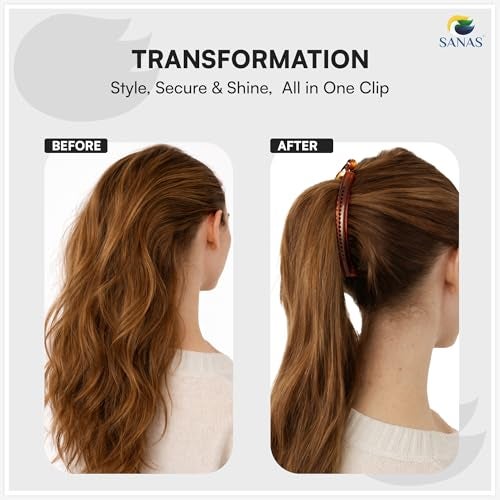 Sanas (4Pcs) Banana Clips Hair Clip Banana Clips For Hair Big Size Women Hair Accessories Korean Accessories Banana Clip For Girls Stylish Self Lock Clutches (4Pcs) Assorted - Image 3