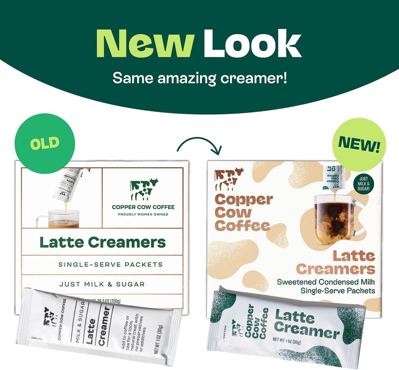Copper Cow Coffee Sweetened Condensed Milk Latte Creamers - 25 Single-Serve Packets - Image 3