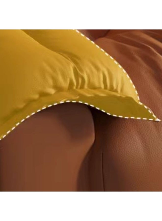 Poppins HOME Luxurious Tan Leather Sofa Set with Chaise Lounge, (2 Seater) - Image 4