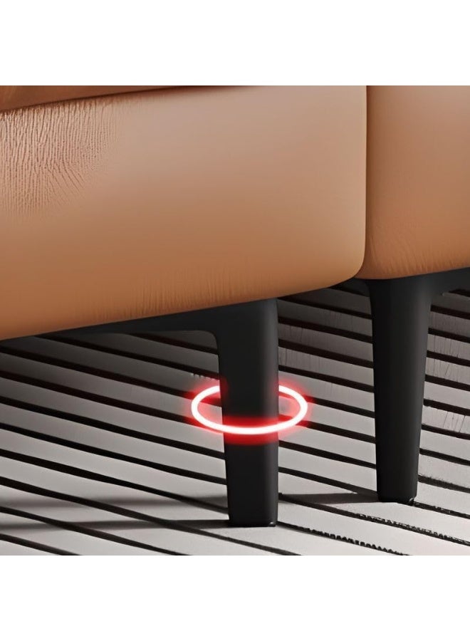 Poppins HOME Luxurious Tan Leather Sofa Set with Chaise Lounge, (2 Seater) - Image 5