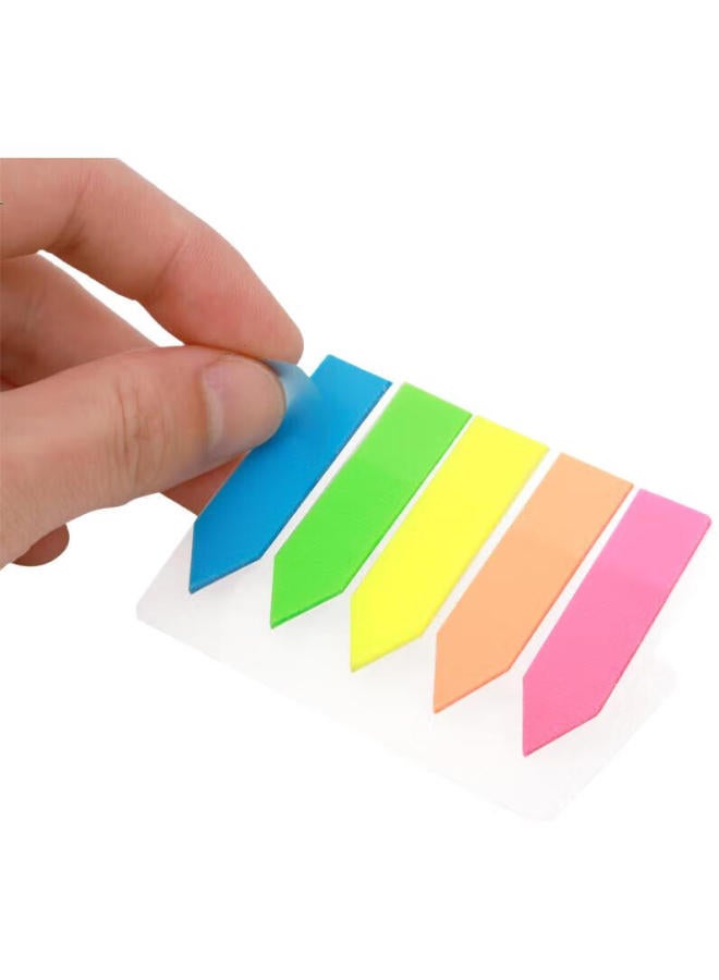 Tango 5-Color Fluorescent Film Sticky Notes, 43*12Mm, Pull-Out Style, Reusable Memo Pads, Index Labels, Message Highlighters, Classification Markers, Contract Markers / 2 Bags, 200 Pieces In Total - Image 3