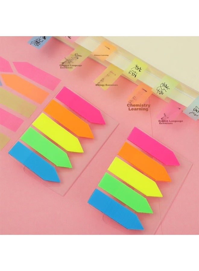 Tango 5-color Fluorescent Film Sticky Notes, 43*12mm, Pull-out Style, Reusable Memo Pads, Index Labels, Message Highlighters, Classification Markers, Contract Markers / 2 Bags, 200 Pieces In Total - Image 4