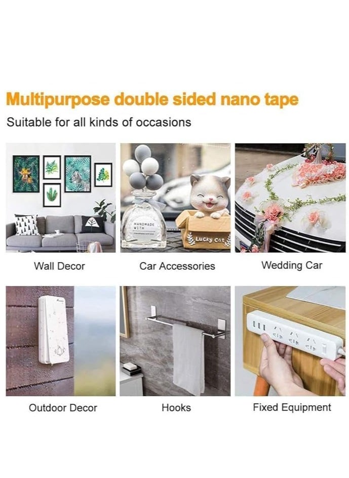Generic - Double Face Nano is very strong and transparent. Suitable for all surfaces. Length 3 meters. Width 12 mm. Suitable for all installations. Any contributor when removing the design as well. High viscosity. - Image 1