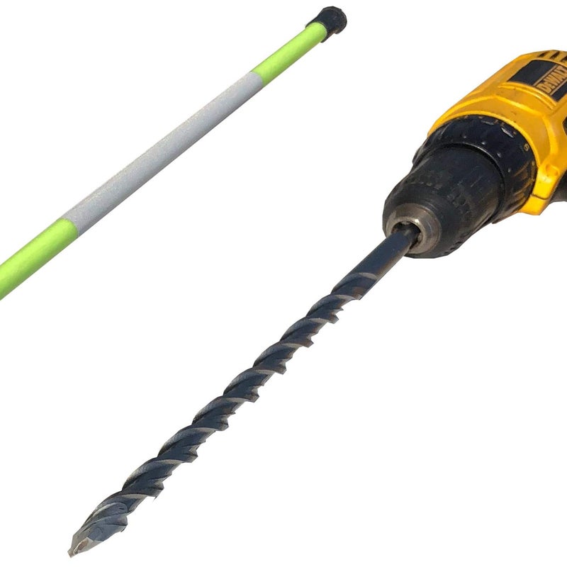 Keyfit Tools 12" 304 Stainless Steel Contractor Grade MarkerBit Driveway Markers Installation Drill Bit Easily Drill in Snow Plow Stakes reflectors ~Rocky Hard Pan Frozen Ground & Ice No Problem - Image 1