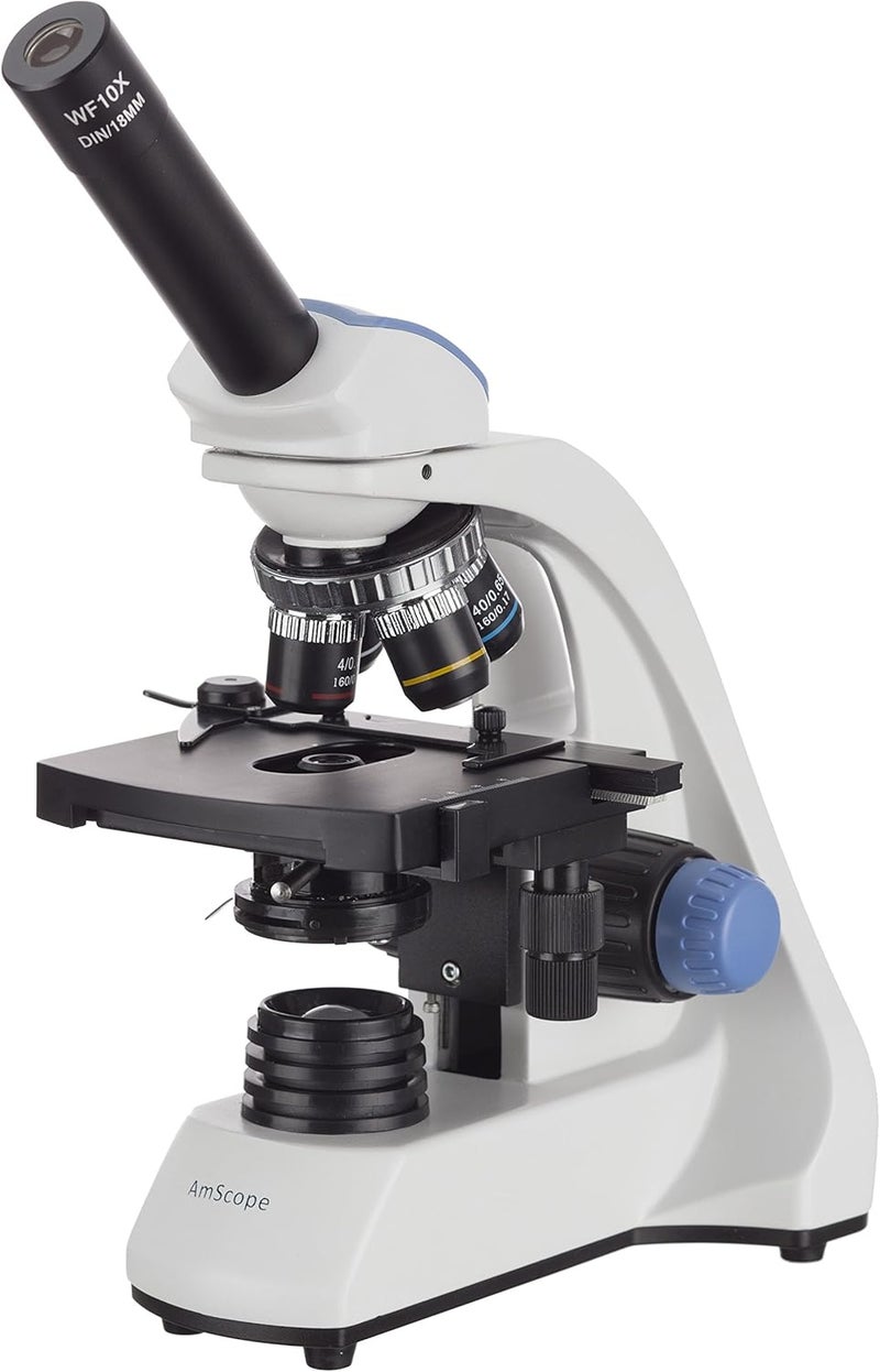 AmScope 40X2000X LED Monocular Compound Microscope w 3D TwoLayer Mechanical Stage - Image 1