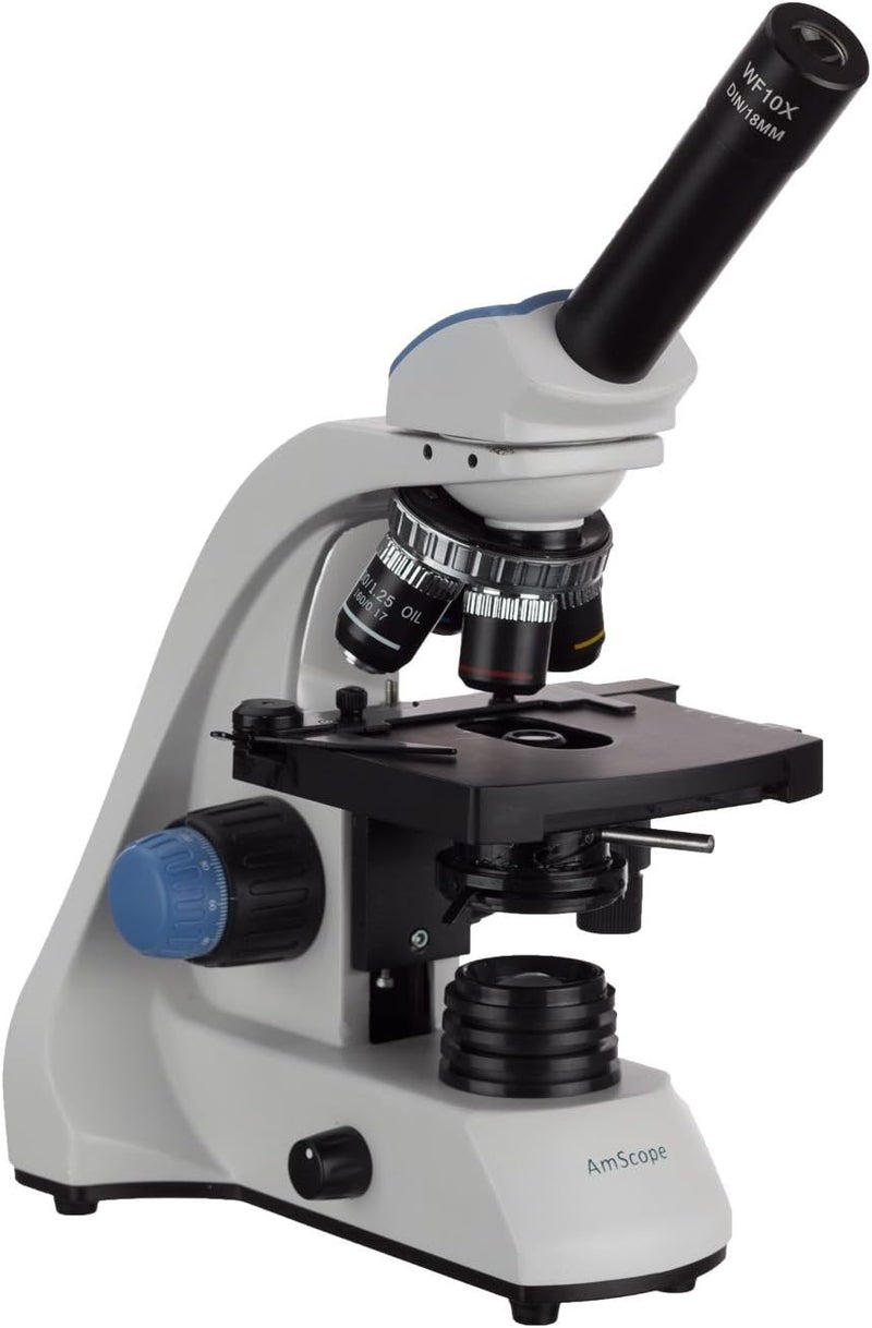AmScope 40X2000X LED Monocular Compound Microscope w 3D TwoLayer Mechanical Stage - Image 2