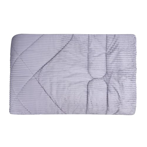 Nivasam Plush Luxury Ultra Soft Crystal Velvet Winter Blanket 1 Faux Fur Sherpa Quilt King Size Fluffy Furry Comforter Razai Ideal for Heavy Winters (Light Grey, Single, Pencil) - Image 5