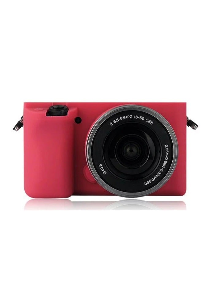 Silicone Sleeve For Sony Micro Single A5100/A5000 A6000 Silicone Sleeve Micro Camera Protective Cover Accessories-Color:A6000 Rose Red（No camera included）  - Image 1
